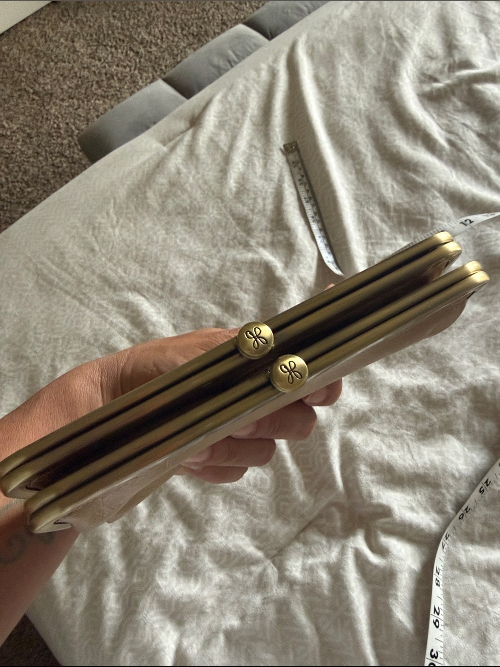 HOBO Gold Metallic Frame Clutch Wallet - Picture 11 of 13